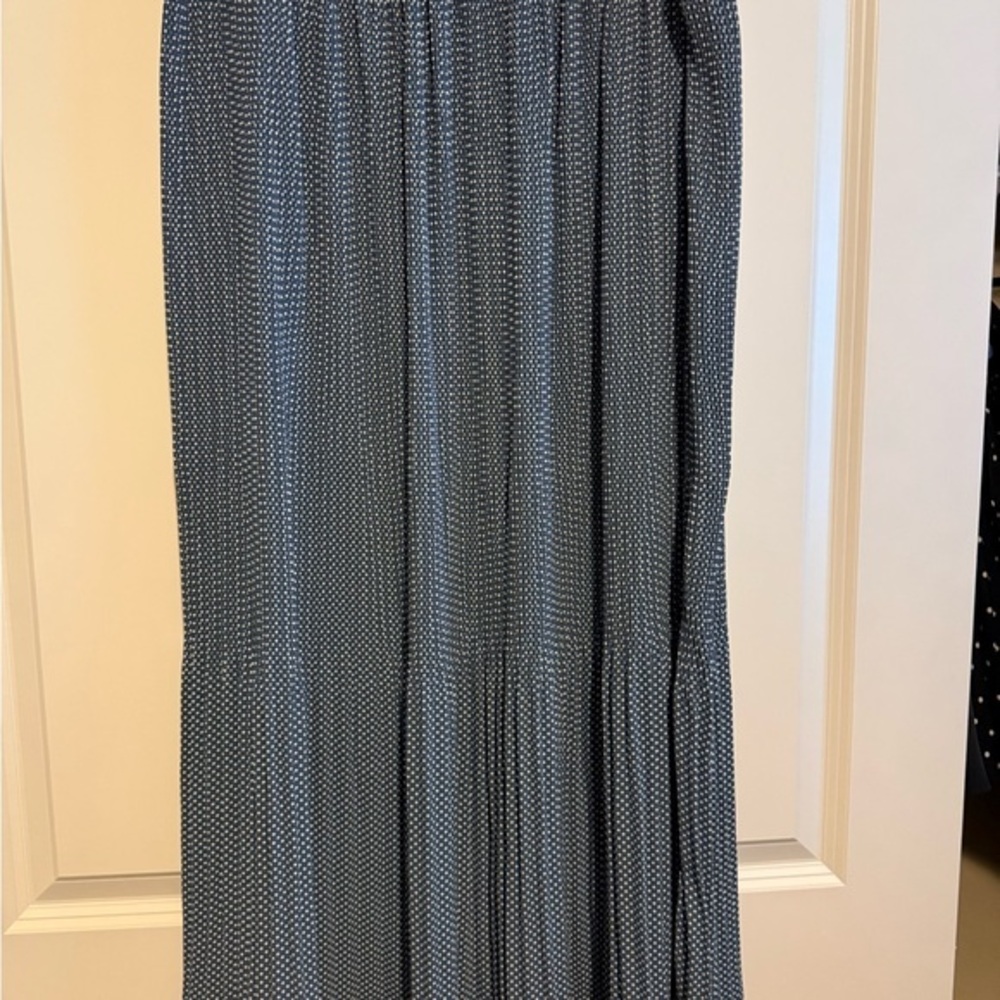 Elegant Blue and White Adrianna Papell Polka Dot Skirt